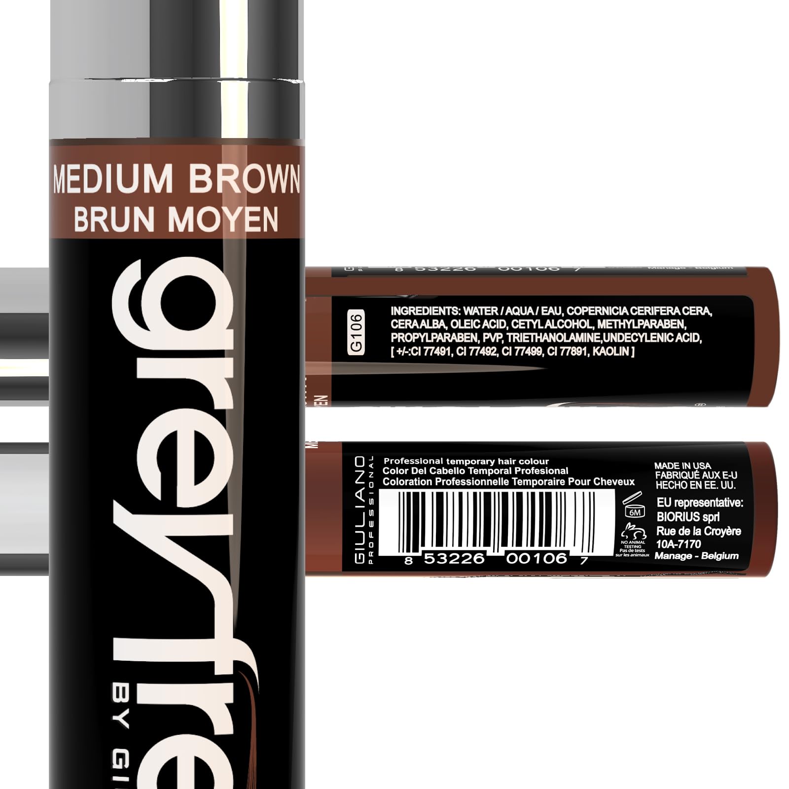 Greyfree – couverture grise instantanée sur cheveux, look frais et homogène