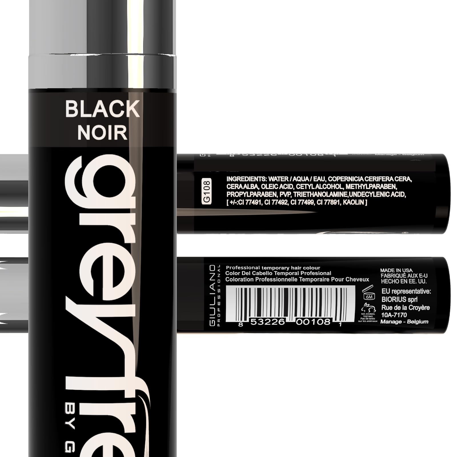 Greyfree Mascara Coloration Moustache Barbe Noir uniformise les contours faciaux.
