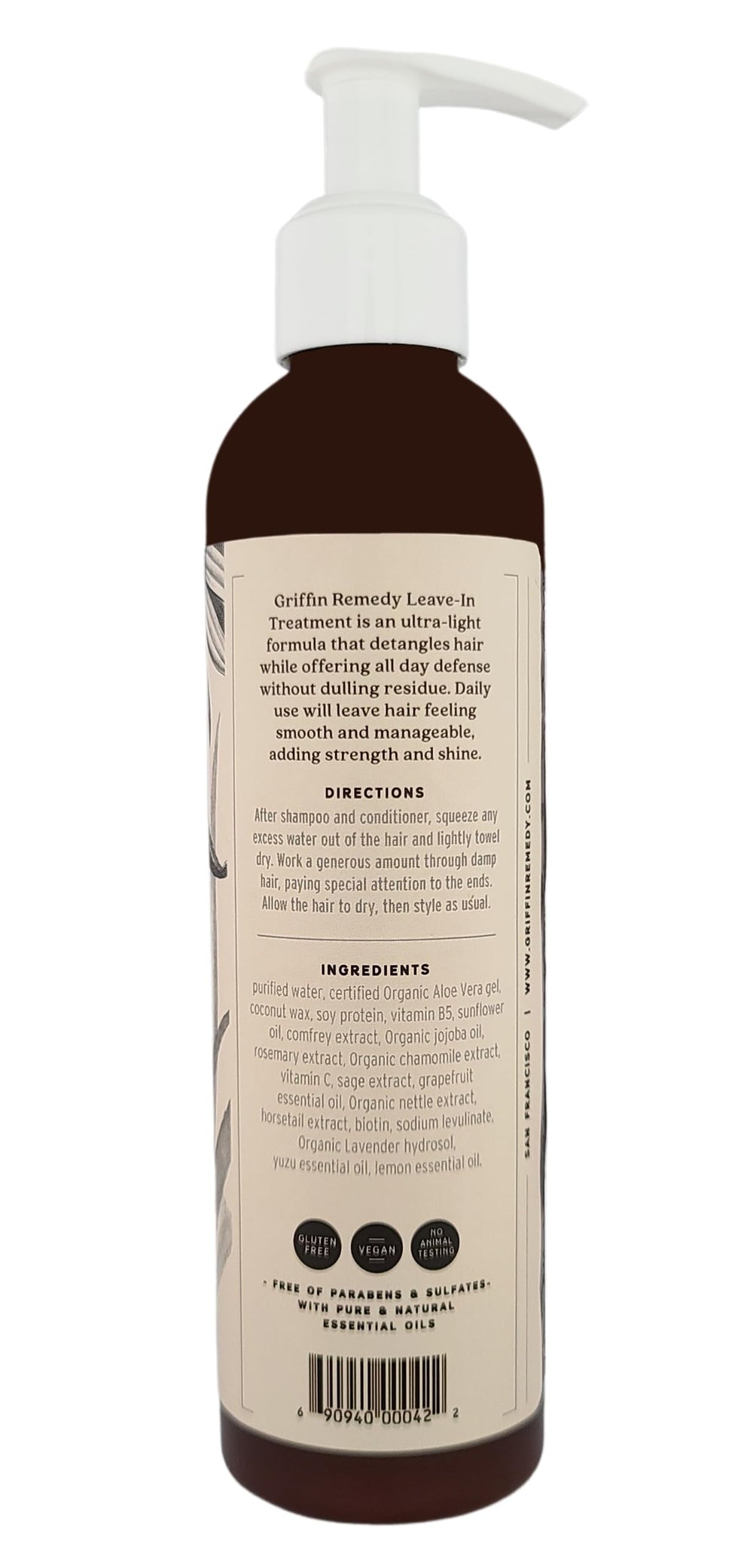 Griffin Remedy Cheveux Brillance apres application, cheveux éclatants sans lourdeur