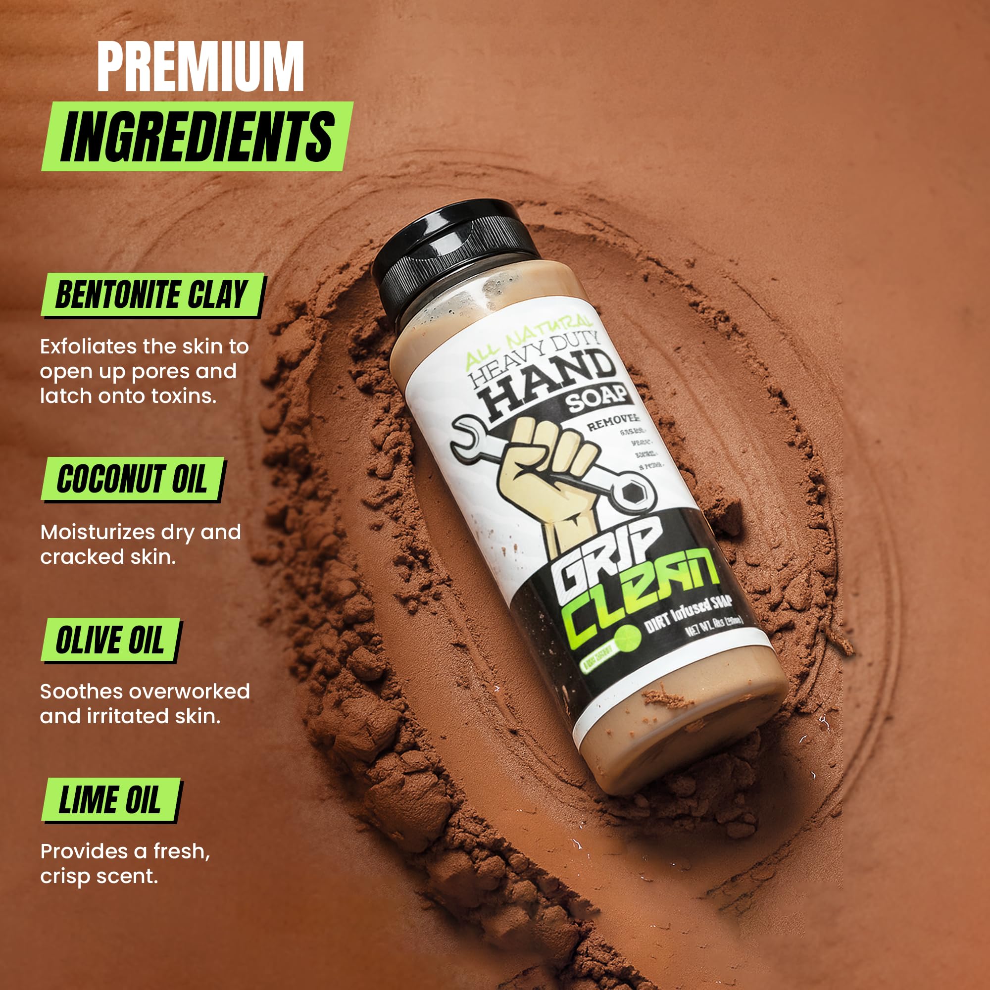 Grip Clean graisse tenace: outil puissant qui facilite le dégraissage des mains.