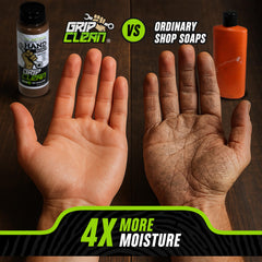 Grip Clean huile de coco et olive hydrate et protège la peau.