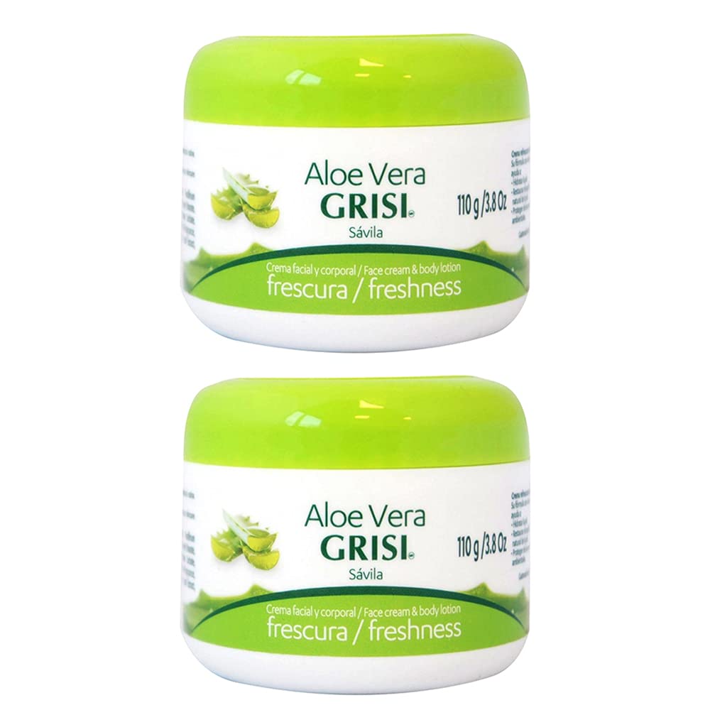 Grisi Aloe Vera Crème Visage et Lotion Corps Fraîcheur, pack de 2, hydratation légère.