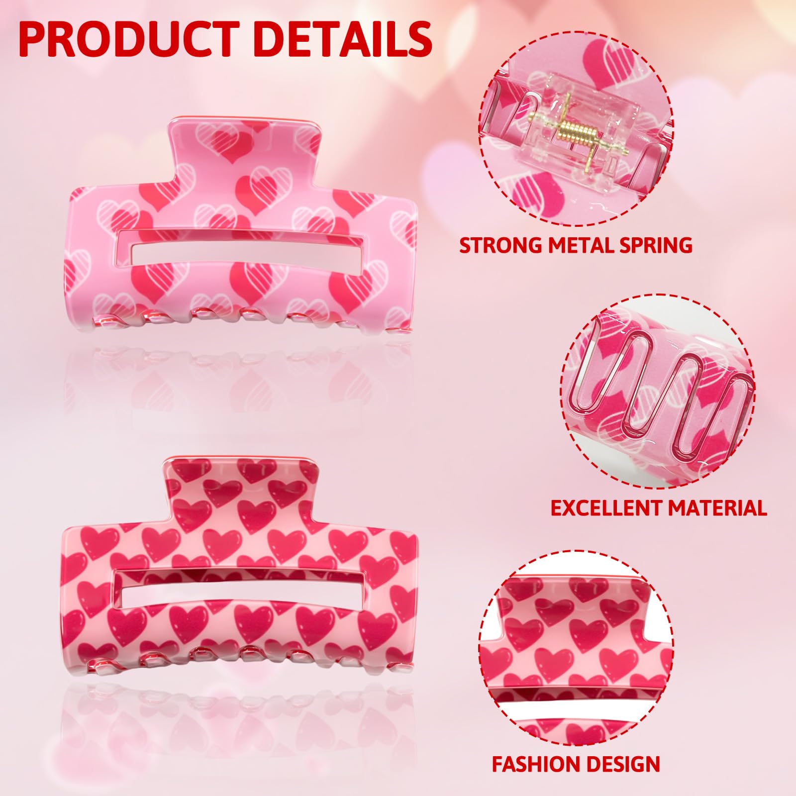 GRITOSE Épingle-cheveux carré grand rose, pratique et sécurisante.