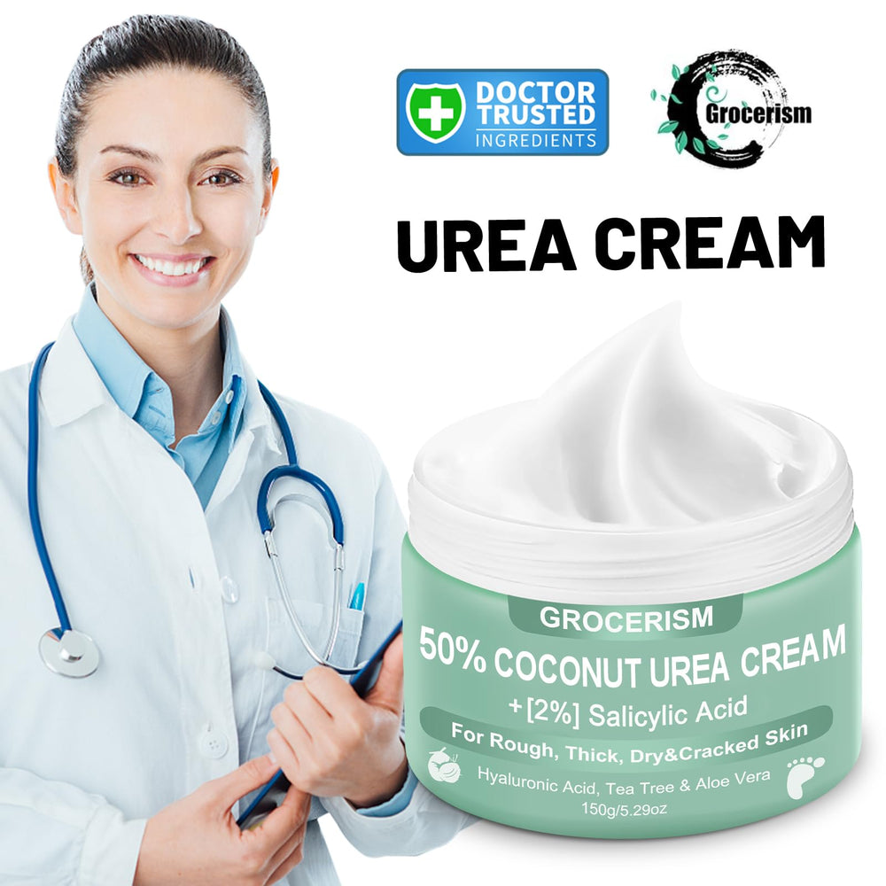 Grocerism Crème Urea 50% exfoliation douce: élimine les peaux mortes.