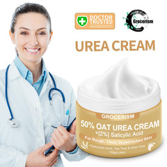 Grocerism Crème à l’uréa 50% avec avoine et acide salicylique.