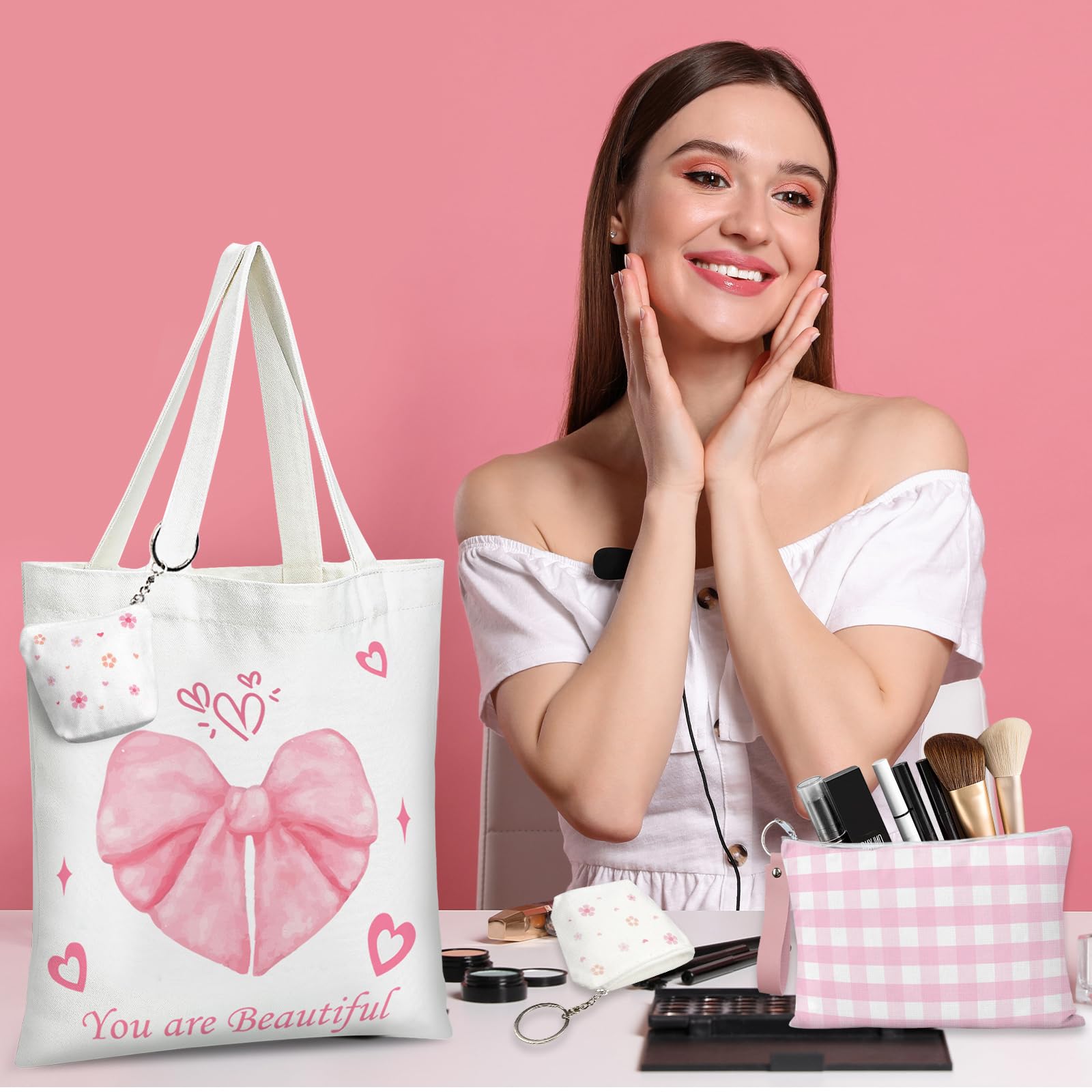 Pochette mini Groodo Coquette fleurs roses, rangement pratique.