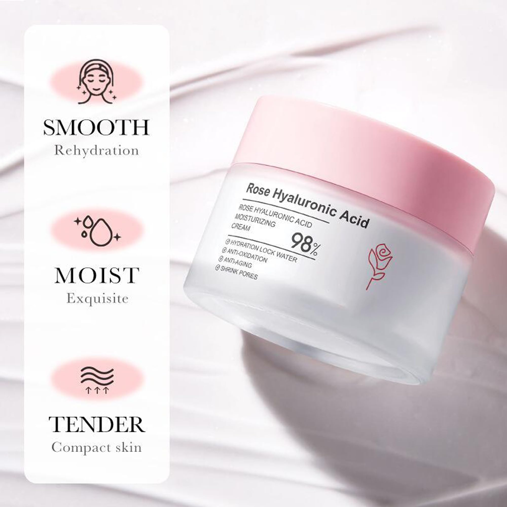 Grospe Crème Rose bénéficie d'une eau de rose revitalisante