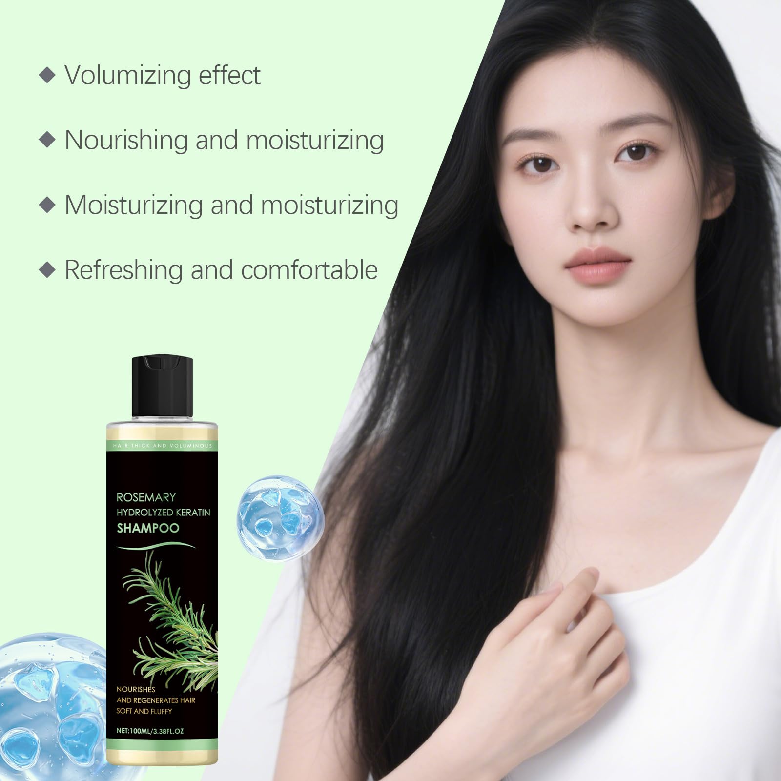 Shampoing Grospe Romarin, application quotidienne pour soin capillaire léger.