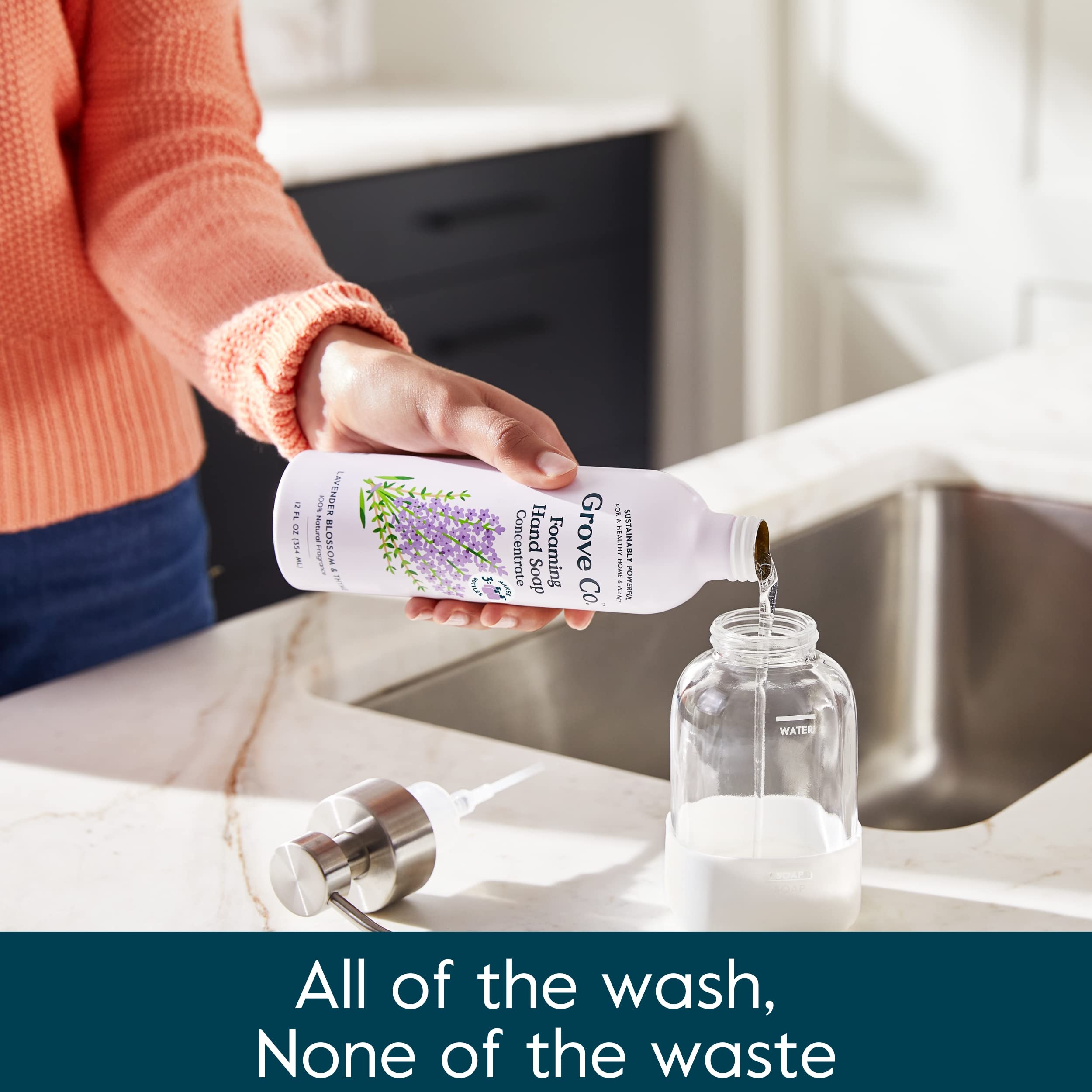 Grove Co. aloe vera hydratant, mains douces après lavage