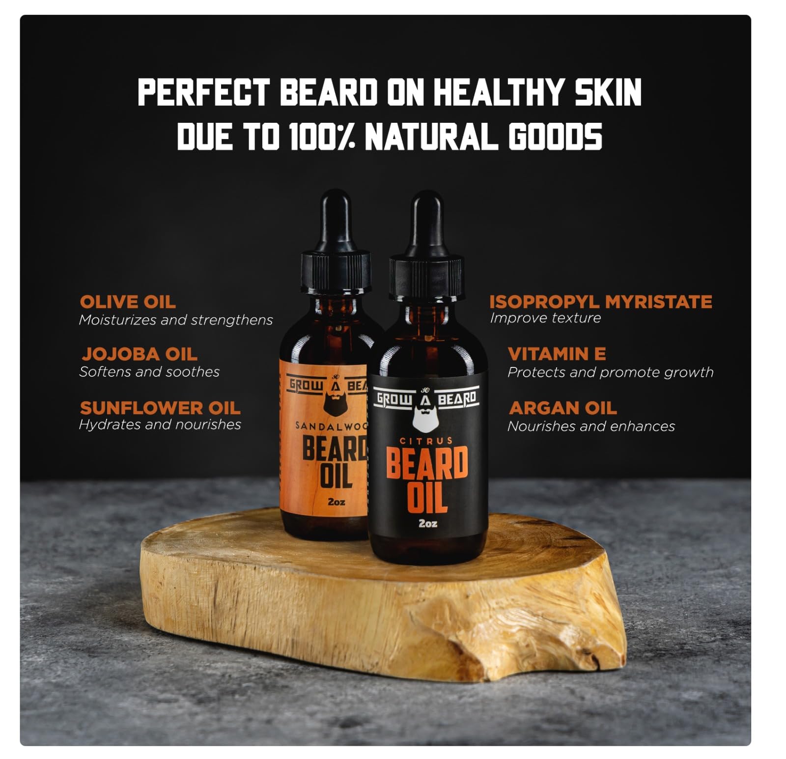 GROW ALPHA BEARD flacon huile barbe, application facile et absorption rapide