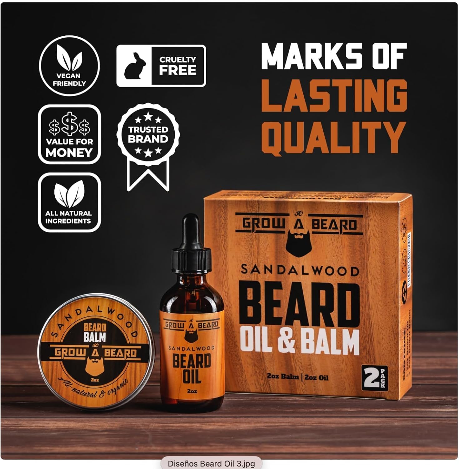 GROW ALPHA BARBE coffret huile et baume – soin quotidien, pratique.