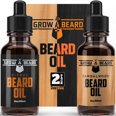 GROW ALPHA BEARD flacon huile barbe santal, soin doux et parfum boisé