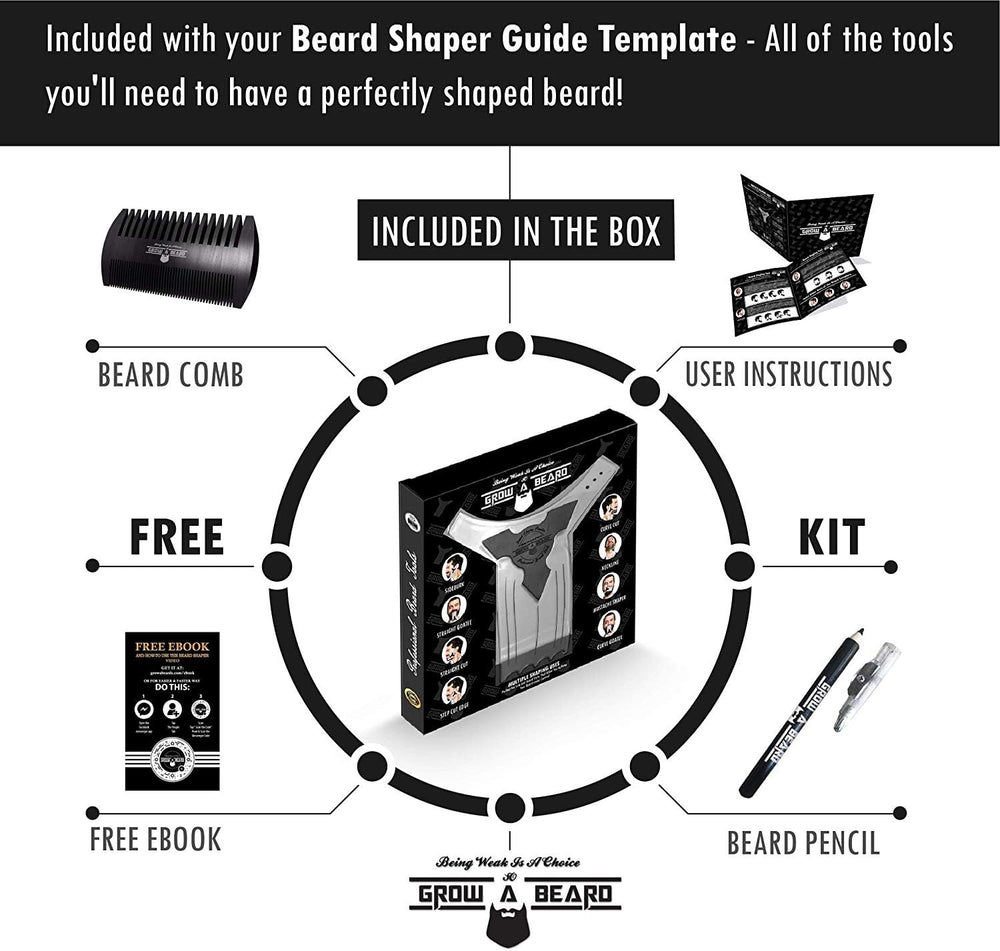 GROW ALPHA BEARD guide-forme-barbe aide à obtenir une forme homogène.