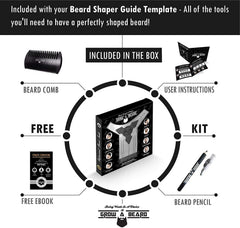 GROW ALPHA BEARD guide-forme-barbe aide à obtenir une forme homogène.