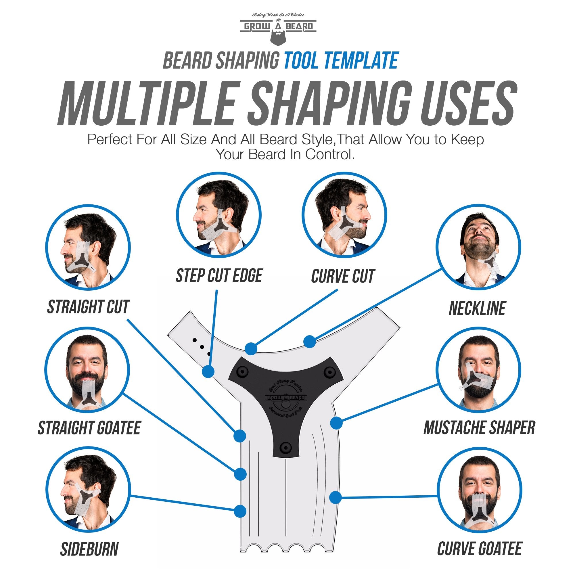 GROW ALPHA BEARD ligne-barbe-menton assure un alignement précis.