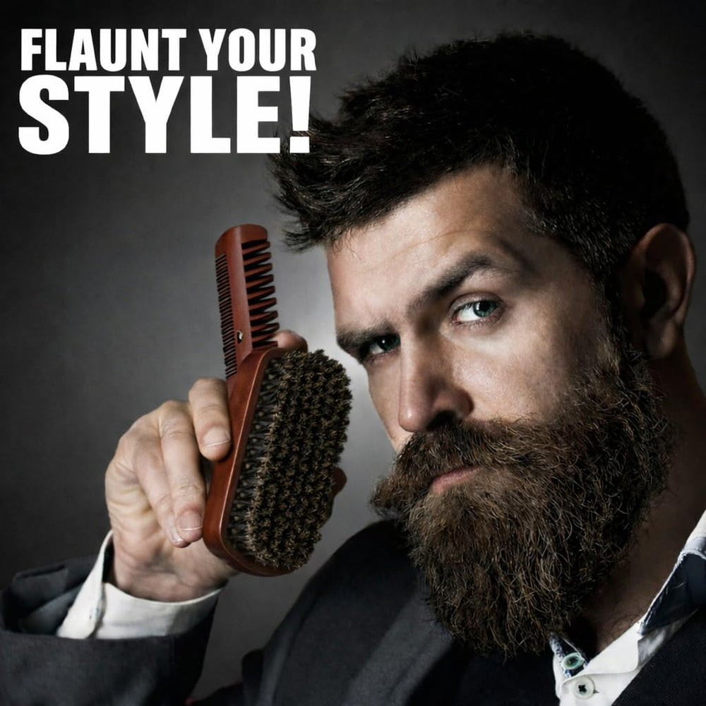 Peigne à barbe Grow Alpha Beard en bois à dents doubles, démêler sans accrocher