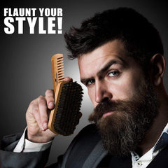 Peigne barbe GROW ALPHA BEARD à double action pour démêler et lisser sans accroc.