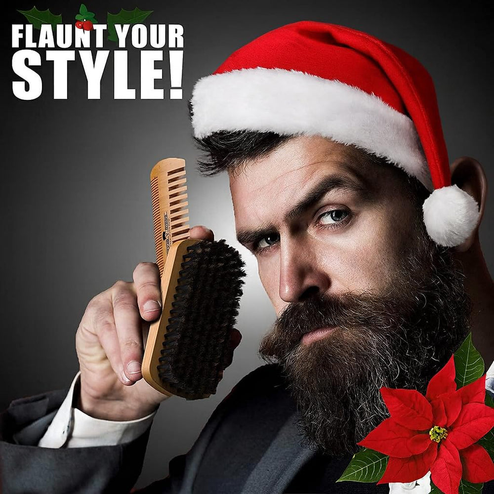 GROW ALPHA BEARD: peigne bois double action pour dompter les nœuds et lisser la barbe.