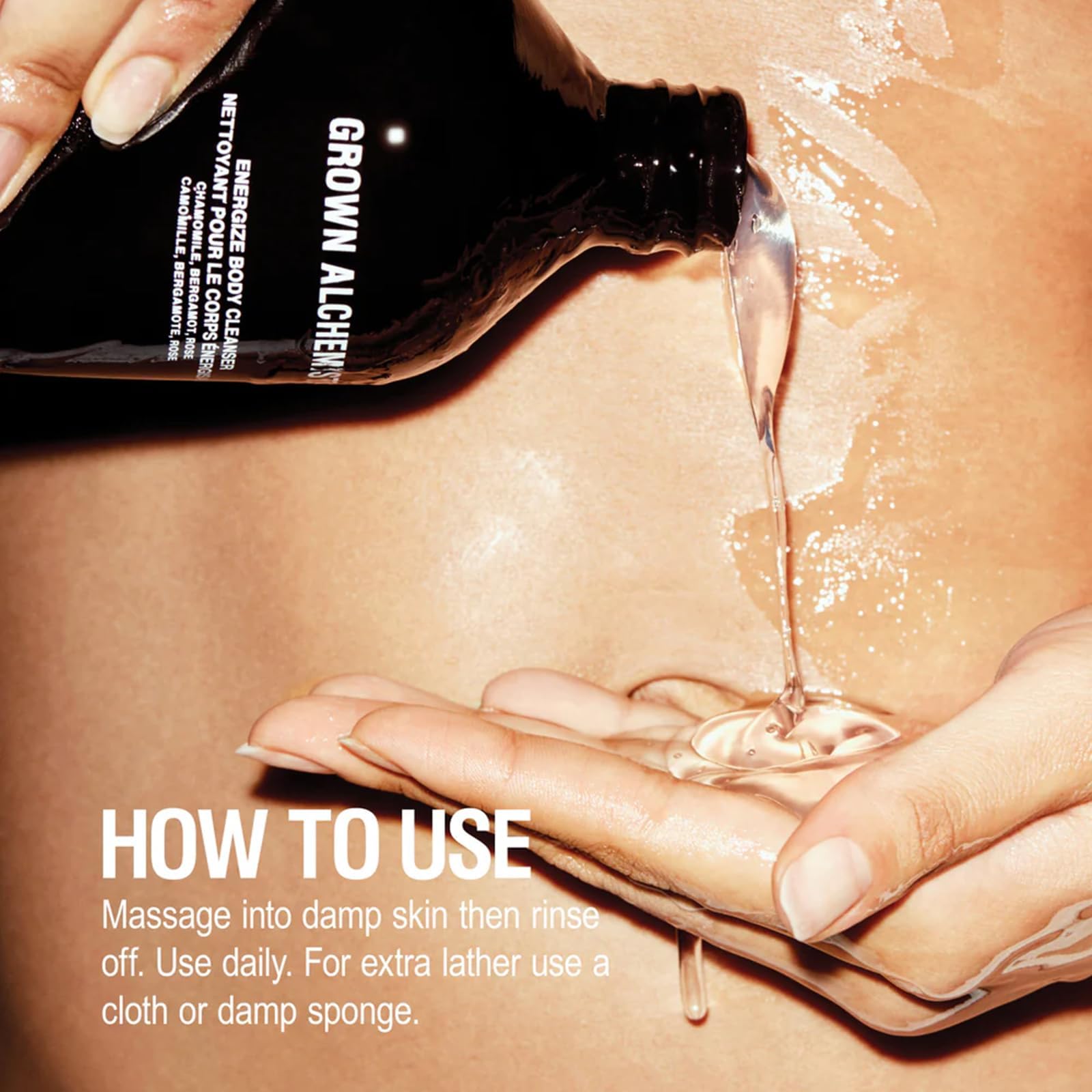 Grown Alchemist Nettoyant Corporel Énergisant — parfait pour un rituel douche bien-être.