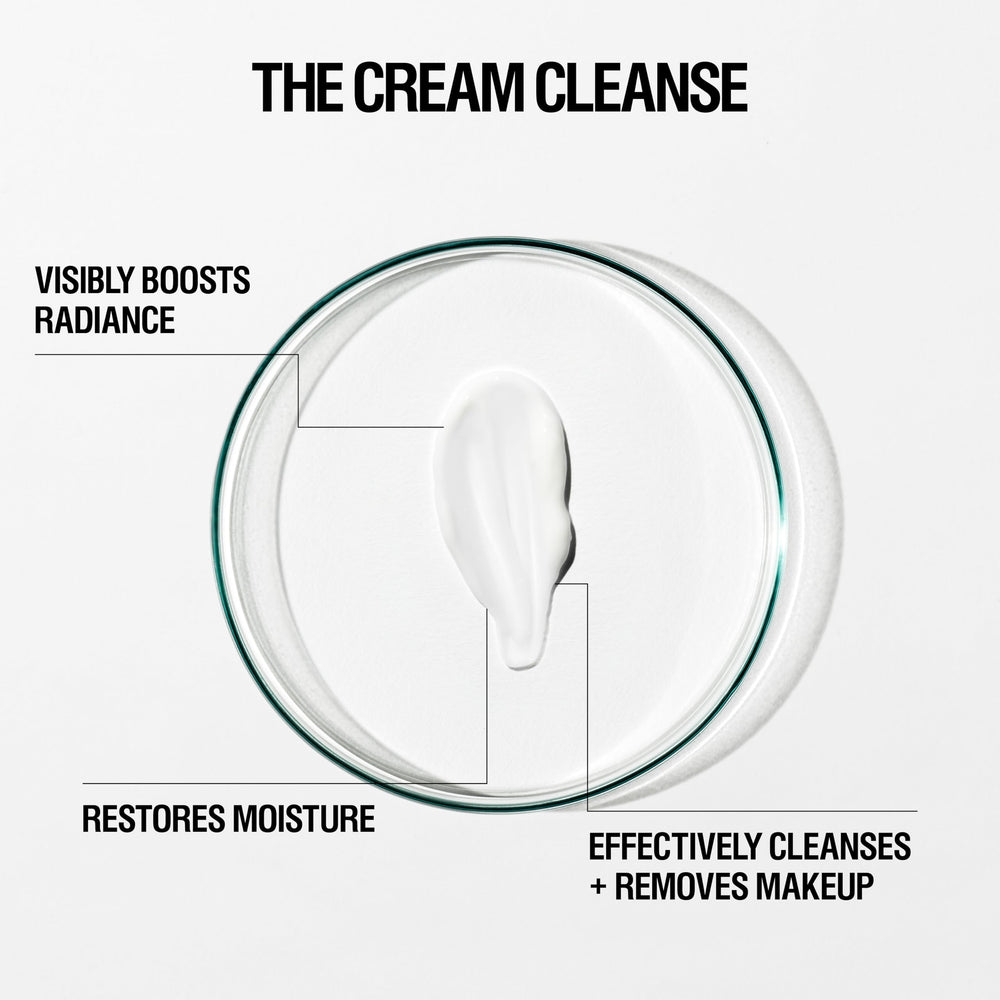 Texture crème douce de Hydra-Restore – nettoie et apaise la peau.