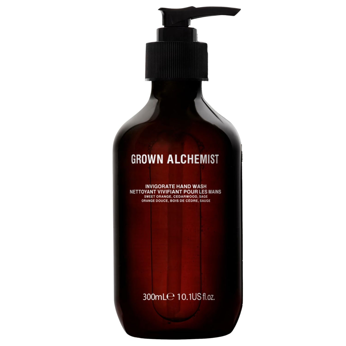 Grown Alchemist lavage mains, bouteille design minimaliste pour une touche d’élégance.