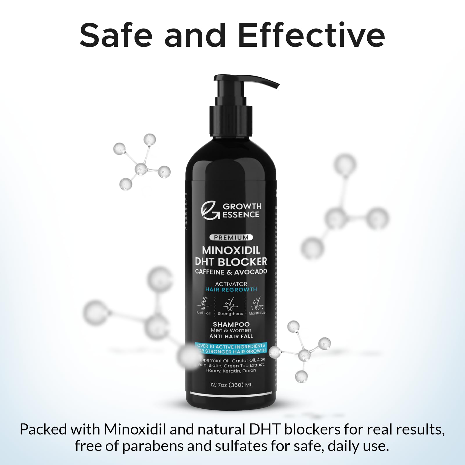 Growth Essence Minoxidil Actif, composant potentiel pour soutenir la pousse.
