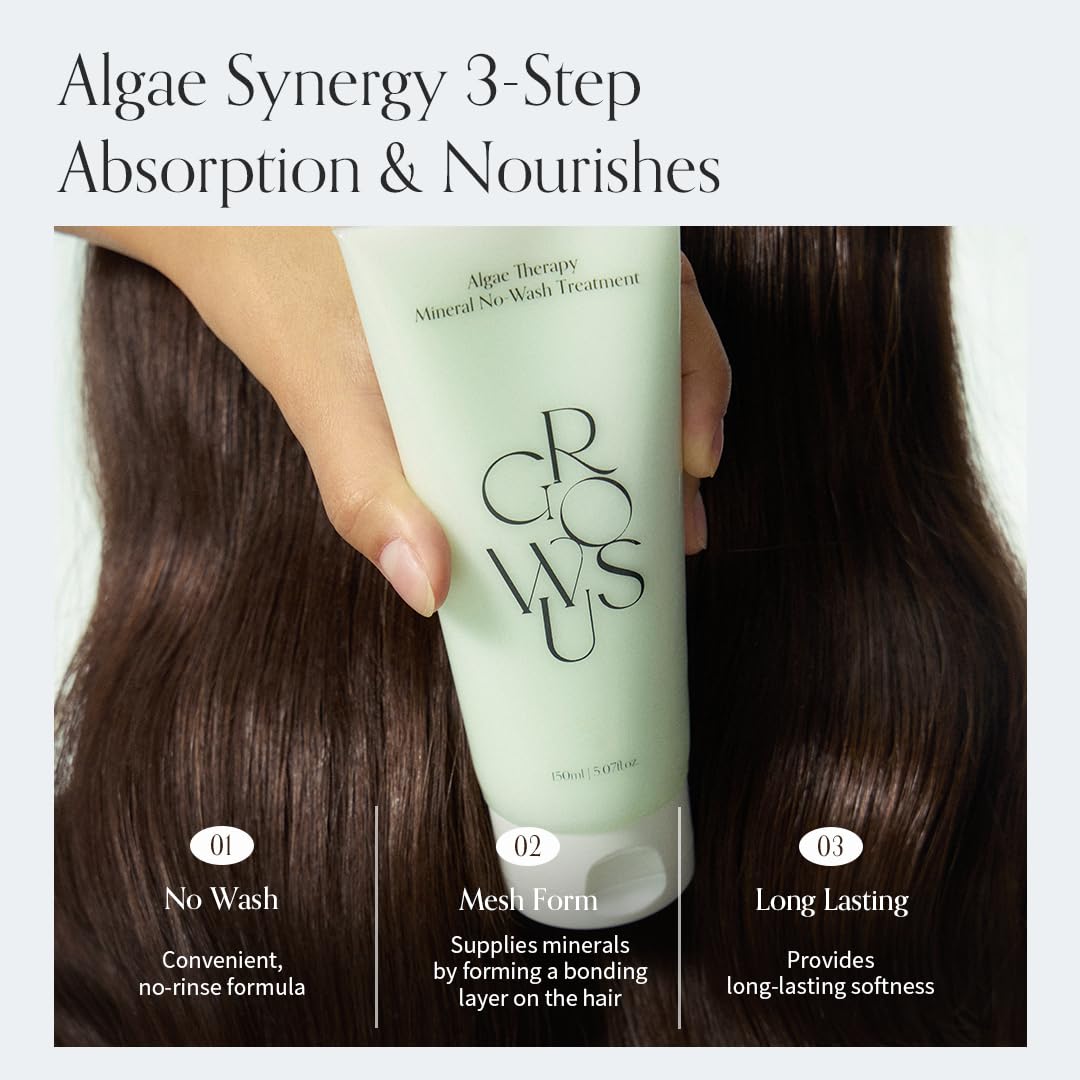 GROWUS Algae Therapy: cheveux légèrement humides pour hydratation douce