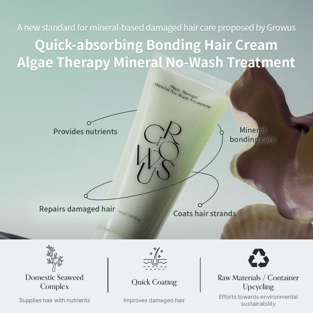 GROWUS Algae Therapy: goutte d'application sur cheveux en action