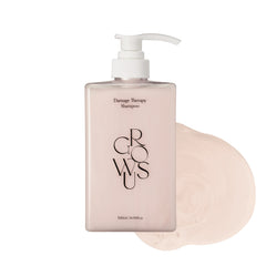 GROWUS Damage Therapy Shampoo, bouteille Rose Musk – parfum apaisant et soin nourrissant.