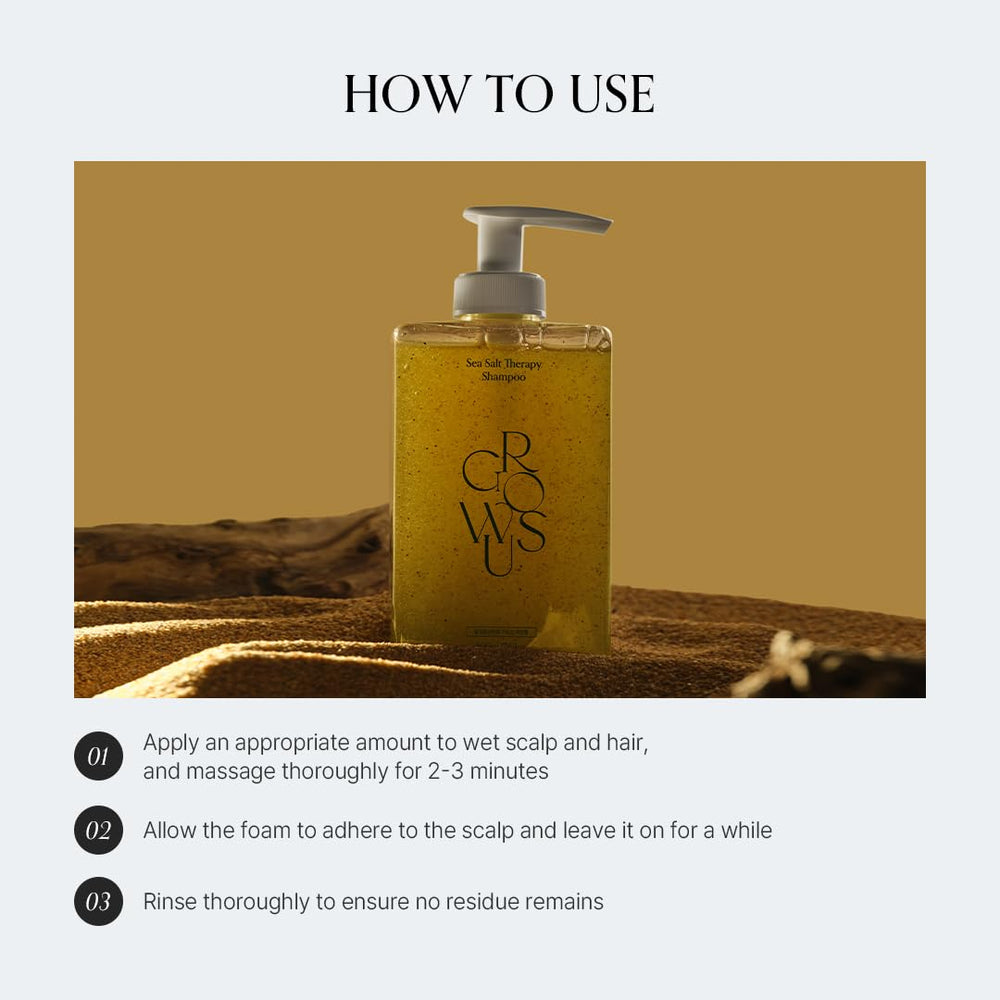 Growus routine capillaire pour cheveux propres et frais après utilisation.