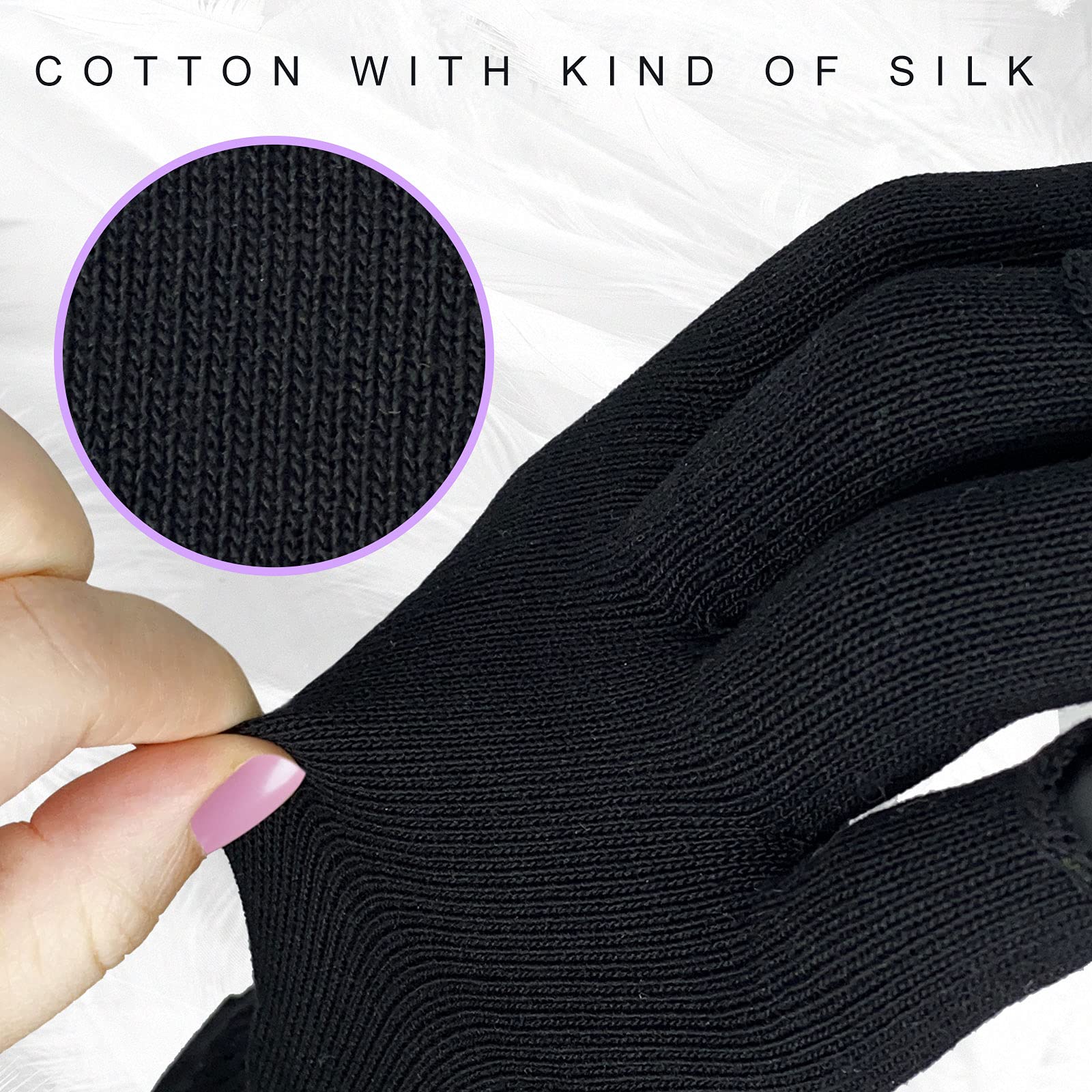 GSAFEME gants coton utilisation nocturne pour peau douce au réveil.
