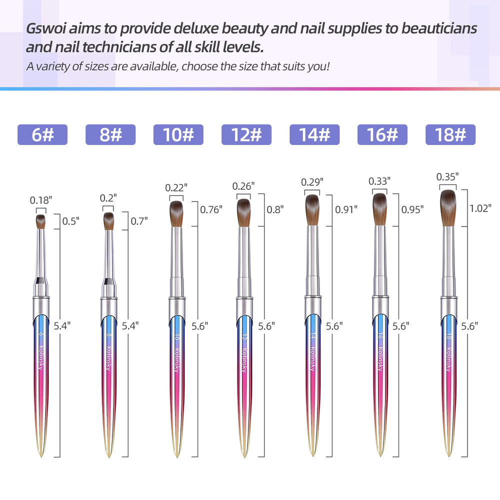 GSWOI brins Kolinsky doux et flexibles pour modelage précis.