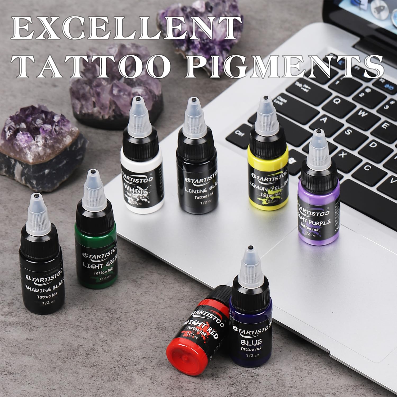 GTARTISTOO noir profond—encre tatouage pour contours nets et précis.
