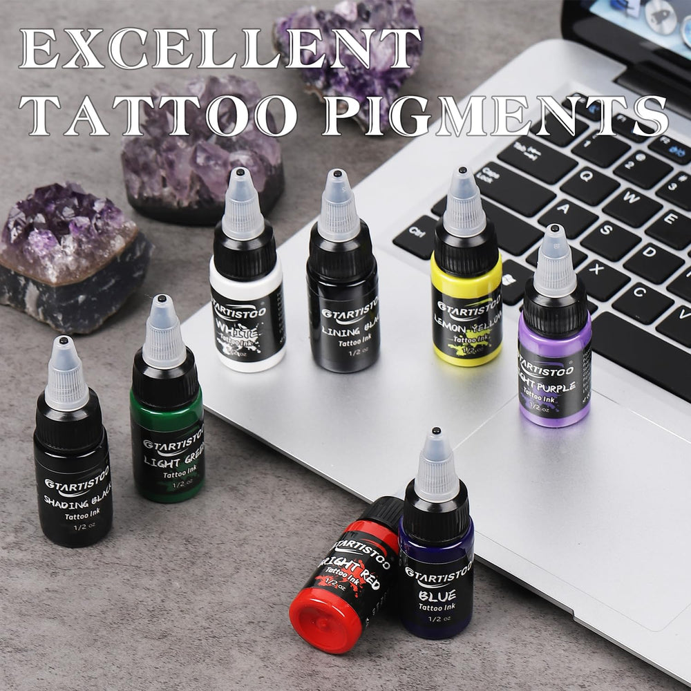 GTARTISTOO noir profond—encre tatouage pour contours nets et précis.