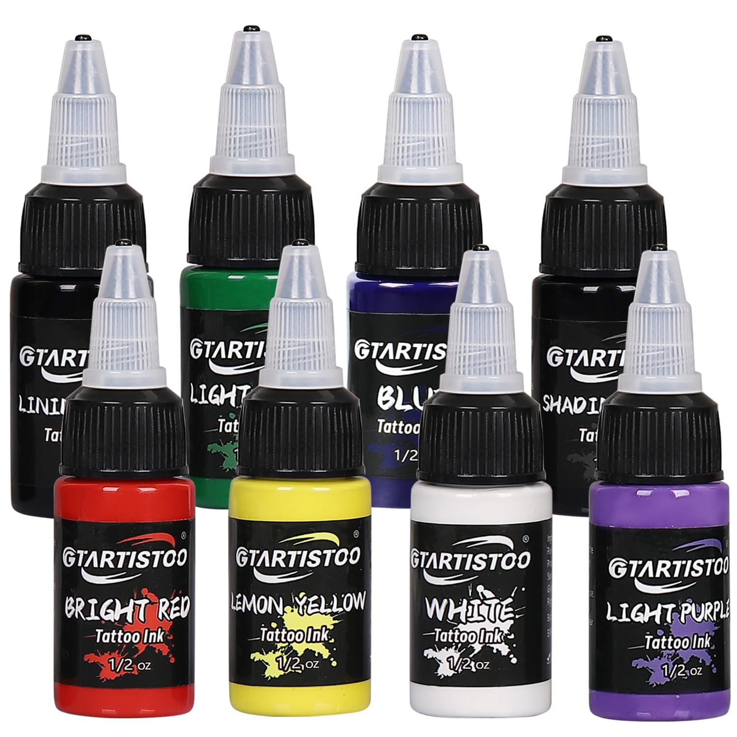 GTARTISTOO kit 8 couleurs—ensemble d'encres pour des aplats riches et durables.