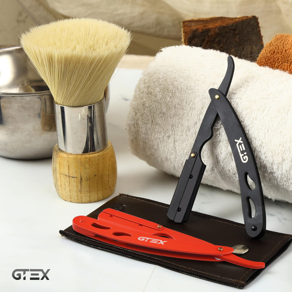 Accessoires barbier GTEX pour une expérience de soin à domicile.