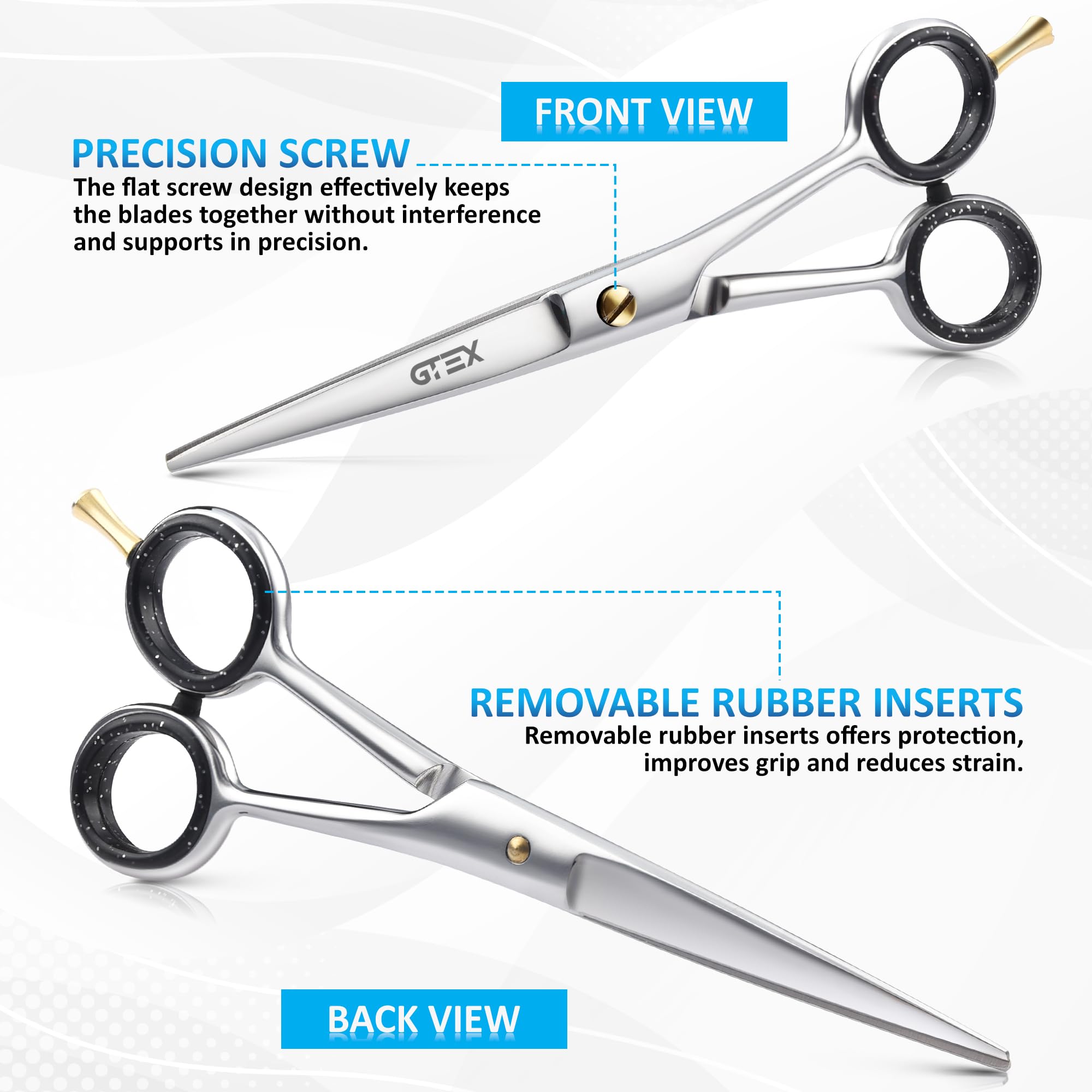 GTEX ciseaux-cheveux-ensemble-accessoires – kit pratique avec peigne et étui