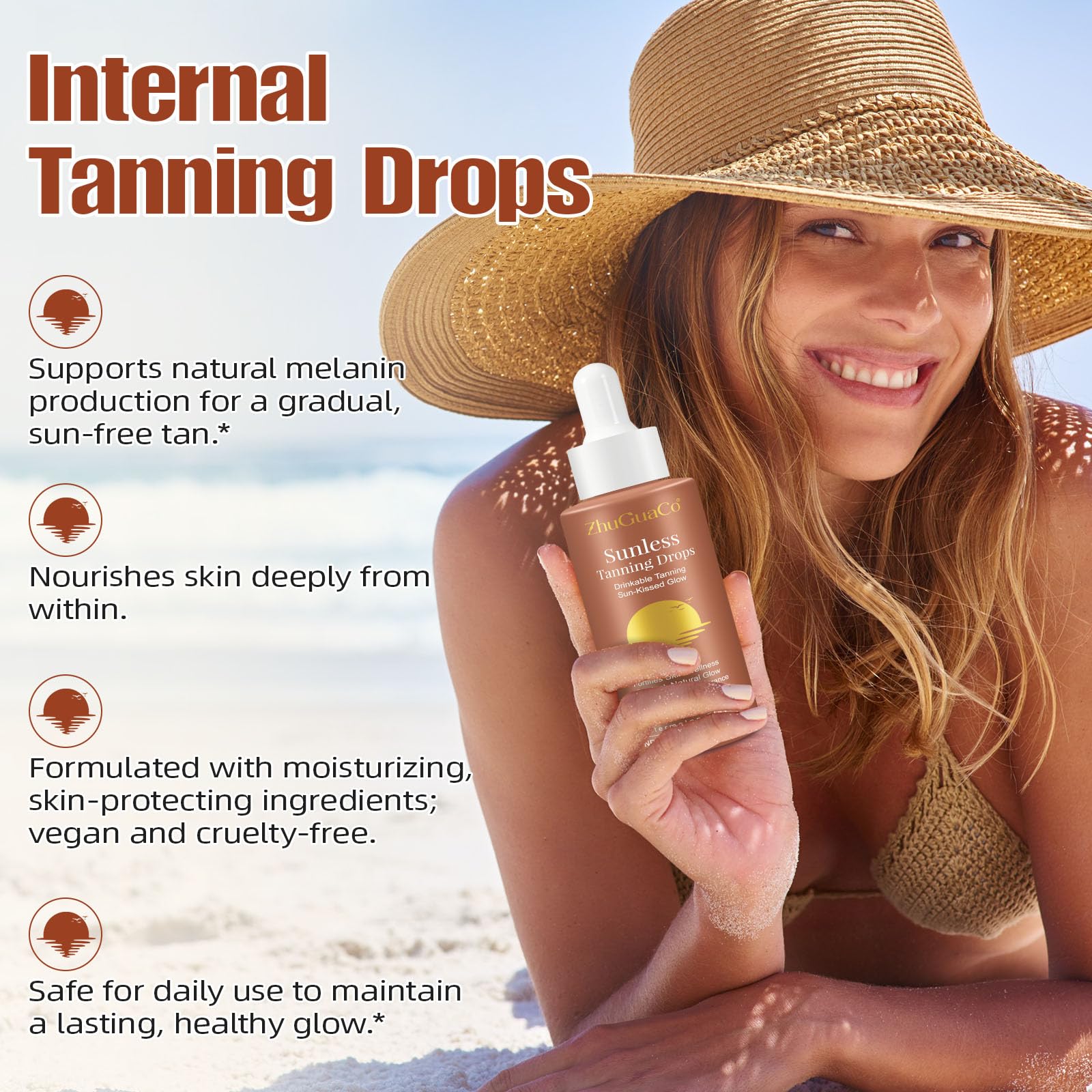 GTZSXNP gouttes bronzage saveur melon offrent une expérience agréable