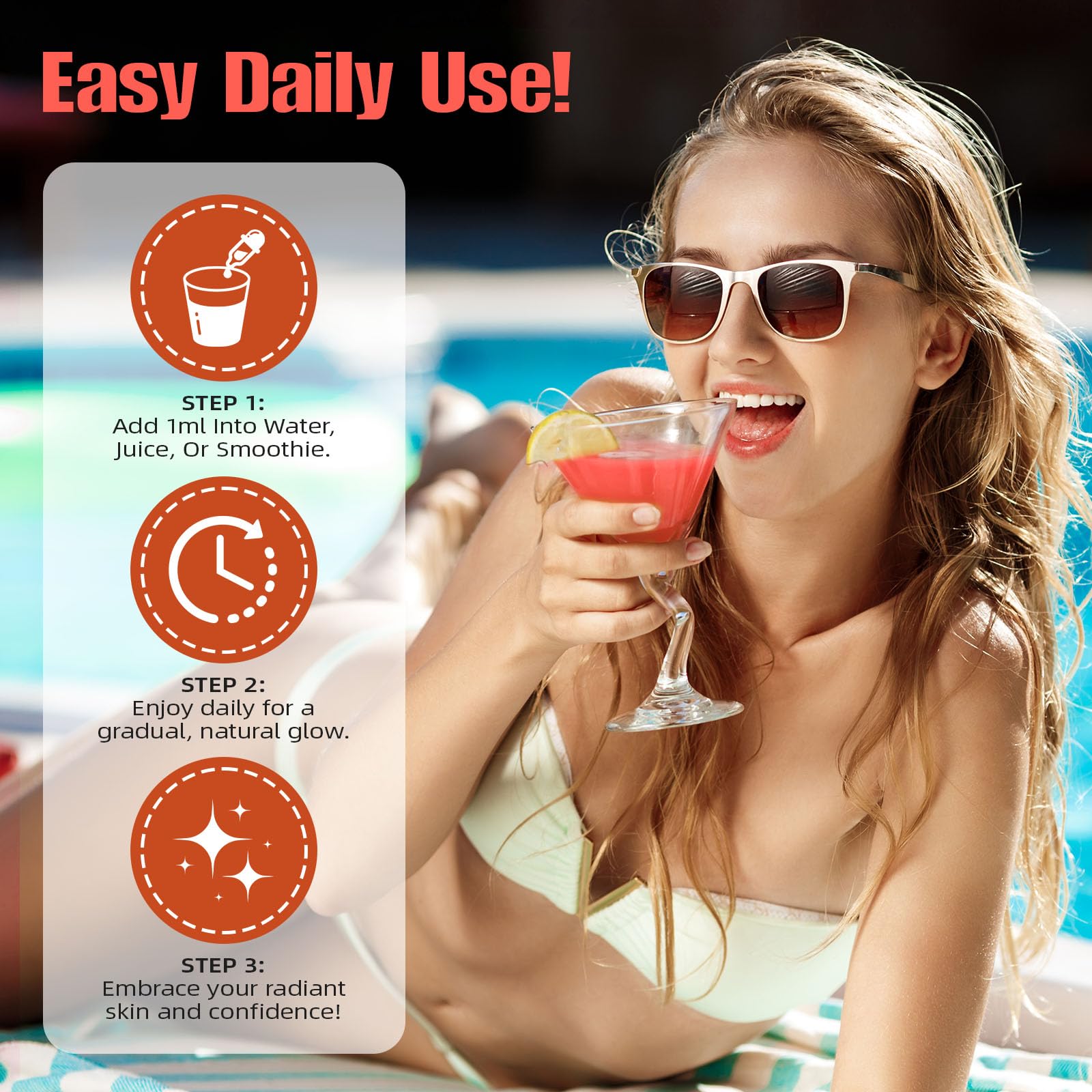 GTZSXNP gouttes bronzage utilisation quotidienne pour teint progressif