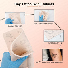 Guapa peau pratique tatouage 3mm – pochoirs gris clair facilitant repères.