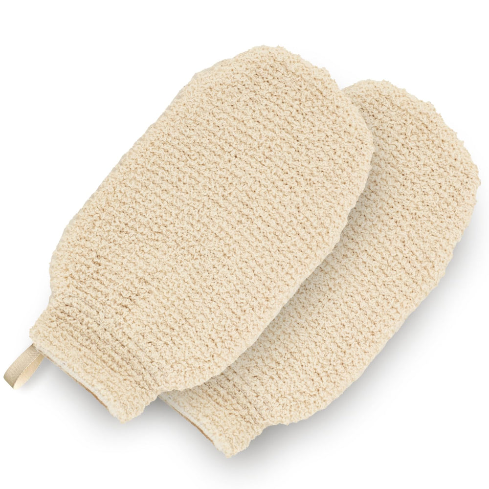 Gants douche GUARD&MARINE en chanvre, exfoliation naturelle en douceur.