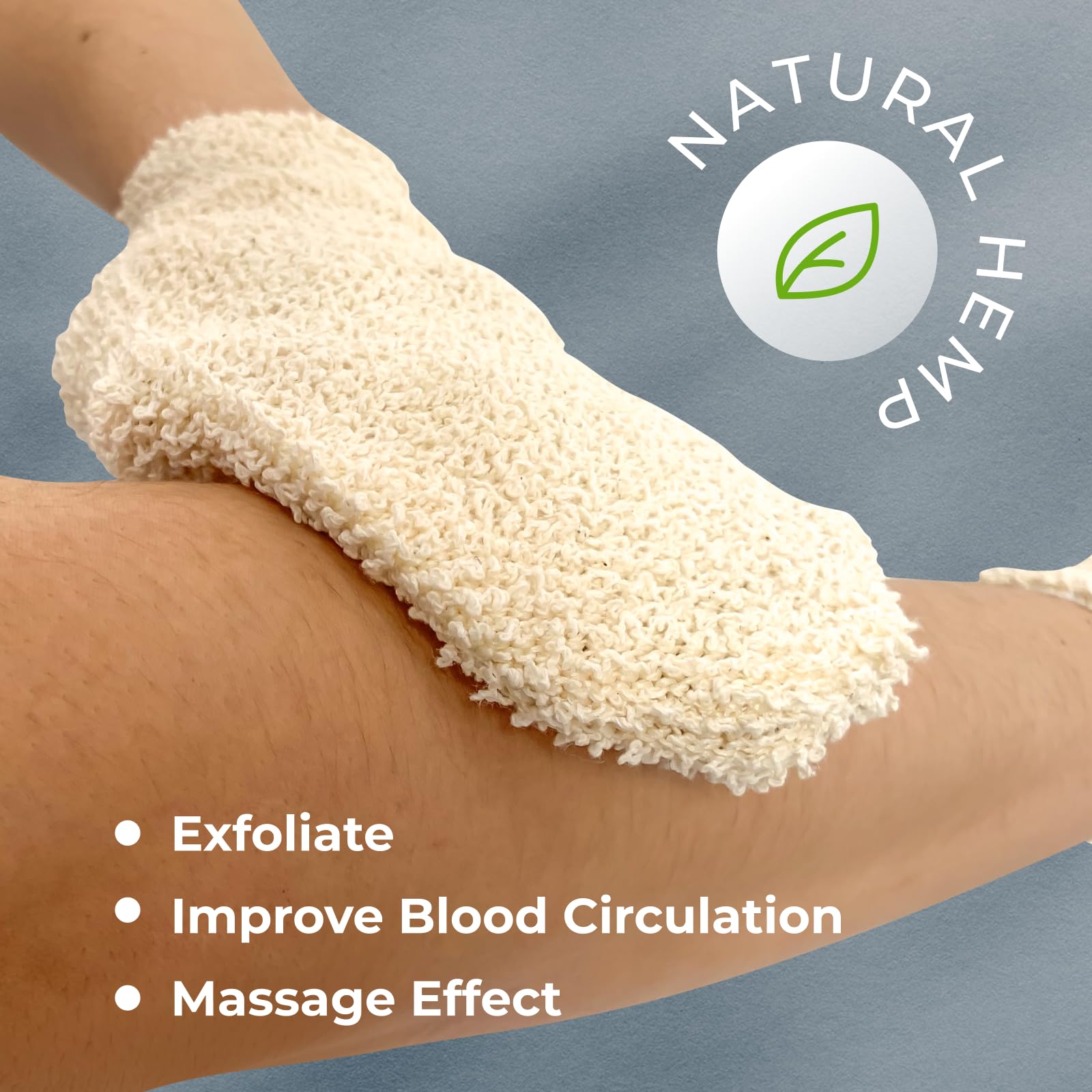 Gants de massage en chanvre GUARD&MARINE pour une routine spa à domicile.