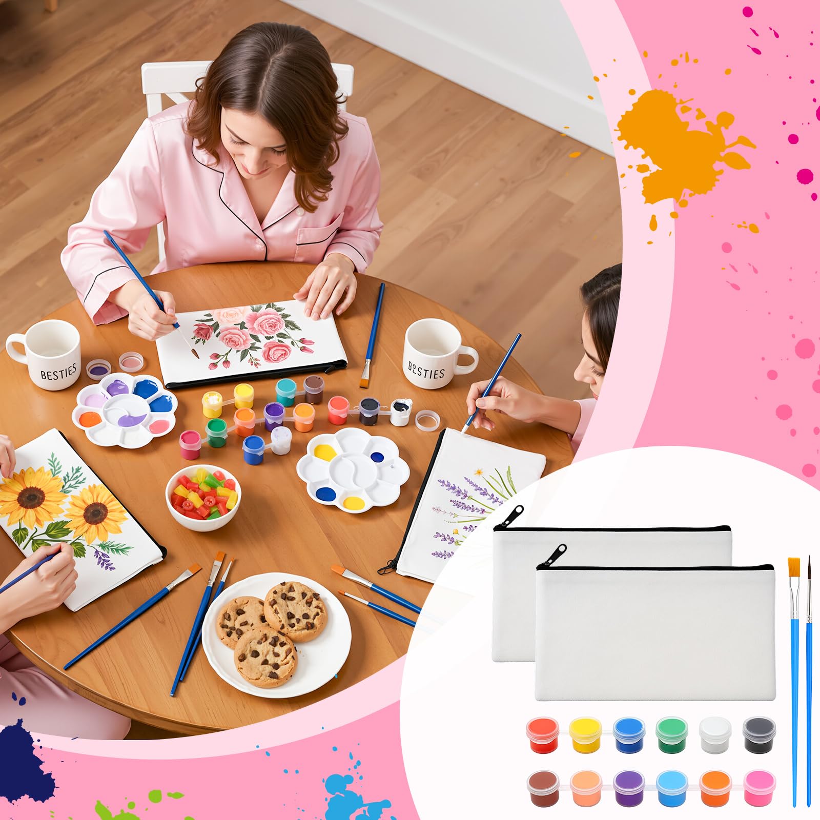 Palettes Gueevin en bois, 12 supports pour mélanger les couleurs