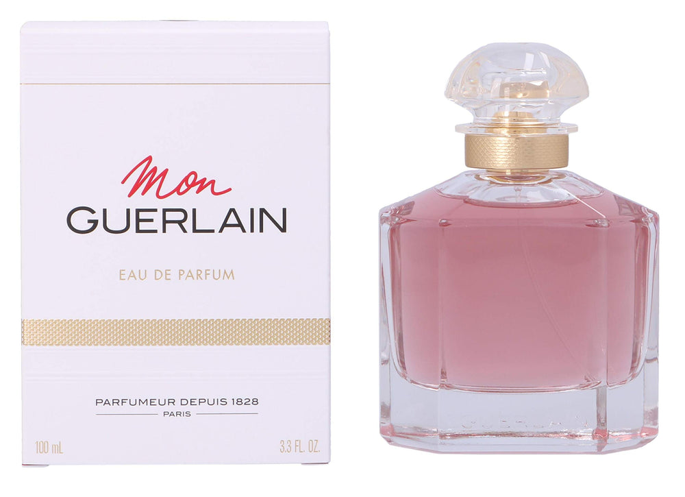 Mon Guerlain – Étiquette bouteille soignée reflétant le raffinement.