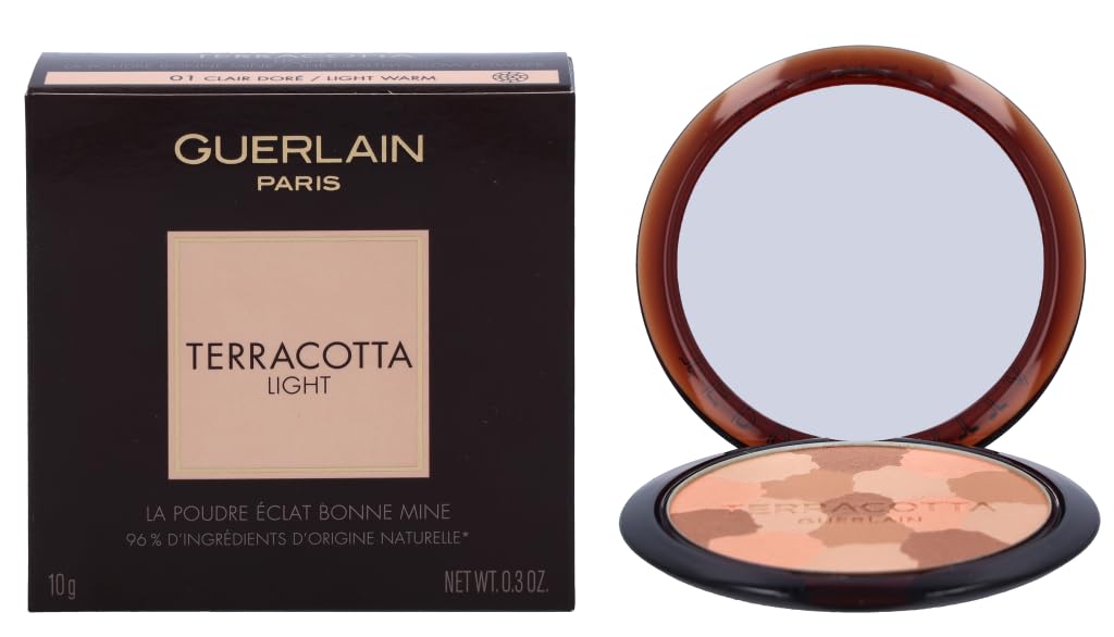 Guerlain Terracotta Léger – poudre 01 clair chaud, éclat naturel au quotidien.