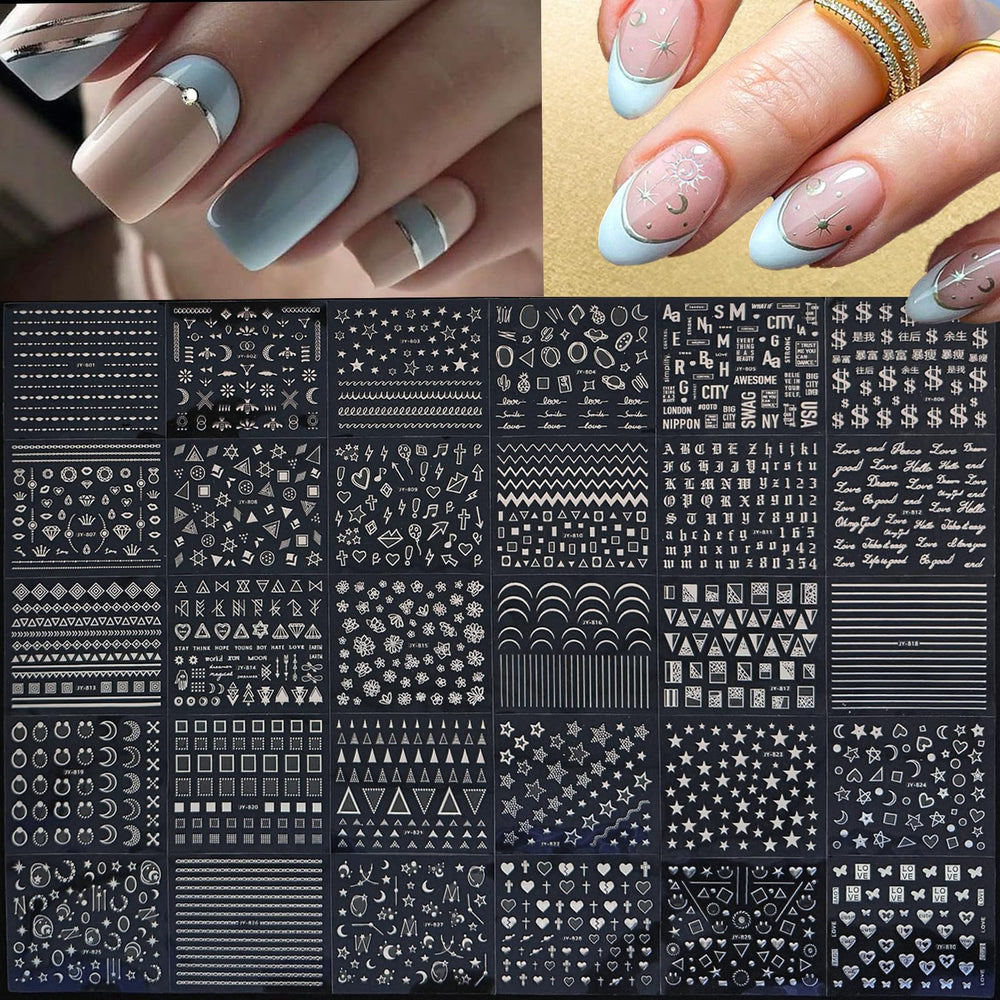 GUFUGU stickers ongles coeurs motifs pour une décoration express et chic.