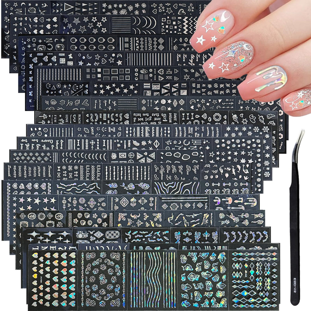 GUFUGU stickers ongles etoiles laser pour brillance rapide et durable.
