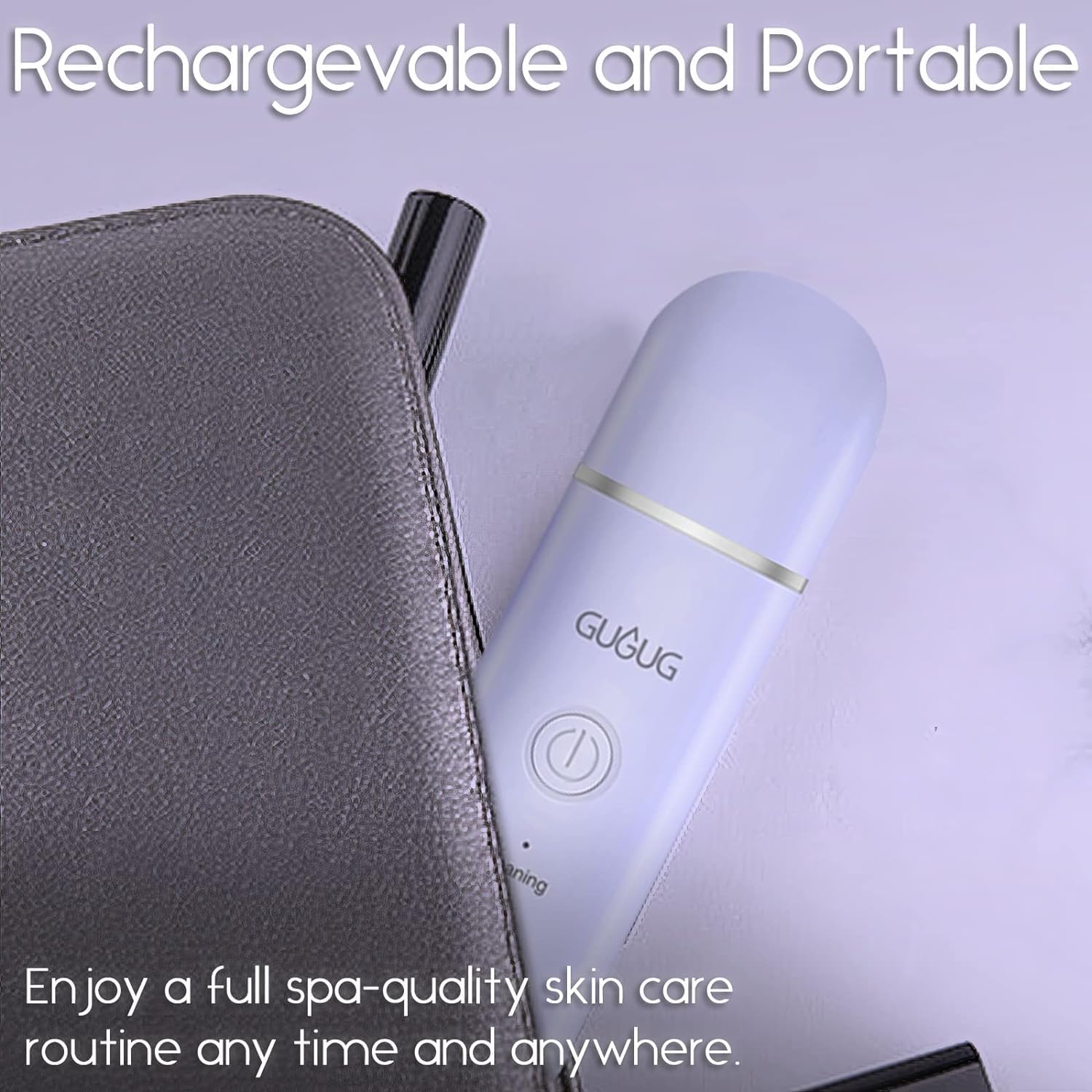 GUGUG Nettoyeur peau portable — idéal pour les déplacements.