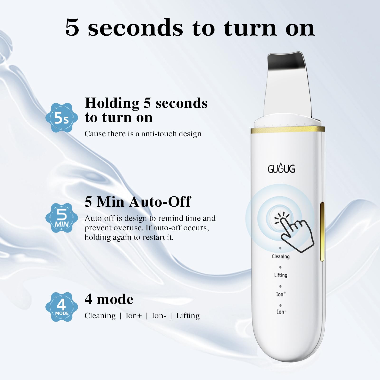 GUGUG recharge USB pratique pour sessions sans piles.
