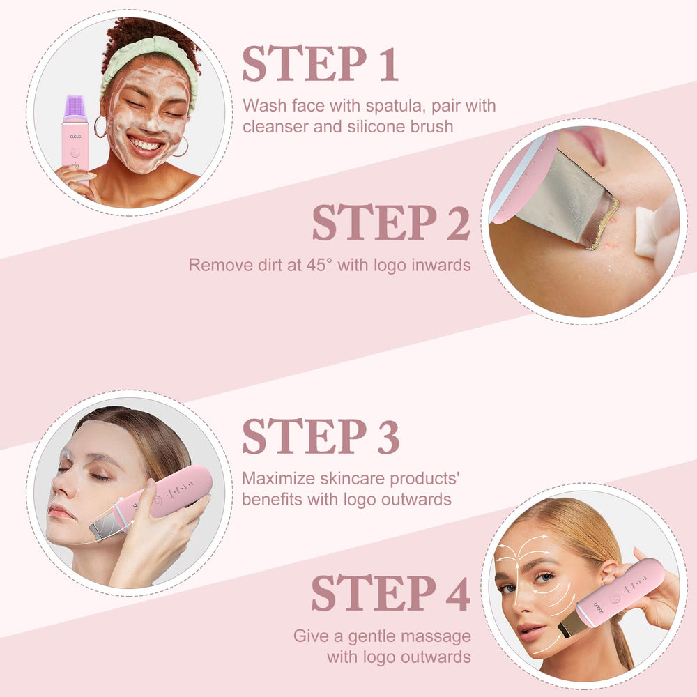 GUGUG Scrubber Visage embouts silicone inclus pour douceur et sécurité